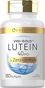 Carlyle 루테인 및 제아잔틴 보충제 | 40mg | 소프트젤 180개 | 눈 알약 | 눈 건강 비타민 | Visi-Gold | GMO 프리 및 글루텐 프리 상세 이미지
