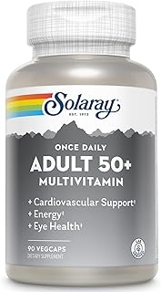 Solaray Once Daily Adult 50+ Complete Multivitamin for Women & Men, Essential Vitamins & Chelated Minerals for Healthy Energy, Heart, Brain & Immune Support, With CoQ10 & Lutein, Iron Free, 90 VegCaps 상세 이미지