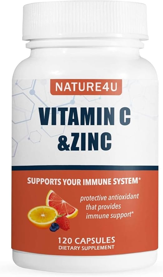 비타민 C 1000mg, 아연, 로즈 힙, 시트러스 바이오플라보노이드, 면역 지원 보충제 항산화제 보호, 120 캡슐 상세 이미지