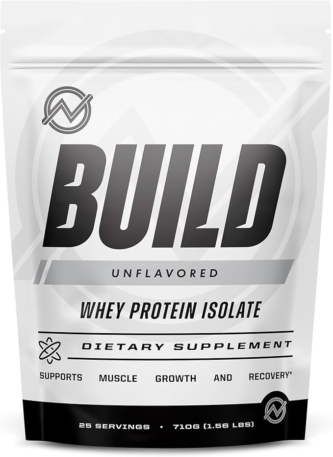Outwork Nutrition Build 유청 단백질 분리 파우더 - 근육 성장 및 운동 회복을 위한 저유당, 글루텐 프리 단백질 파우더, 과학 지원, 무향, 0.7kg(1.5파운드) 상세 이미지