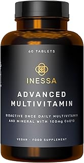 Inessa Methylated Multivitamin for Men and Women - Advanced Natural Daily Mens Multivitamins with CoQ10 100mg, Vitamins D3, K2, A, B Complex Vitamins, Folic Acid & Zinc - 60 Vegan Tablets 상세 이미지