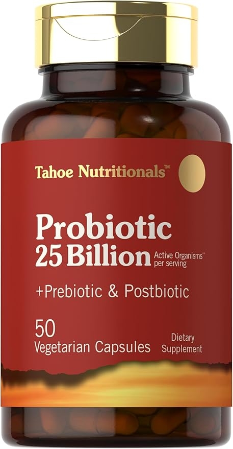 Tahoe Nutritionals Prebiotic, Probiotic & Postbiotic | 25 Billion CFU | 50 Powder Pills | Men and Women's Digestive Health | Vegetarian and Non-GMO Supplement 상세 이미지