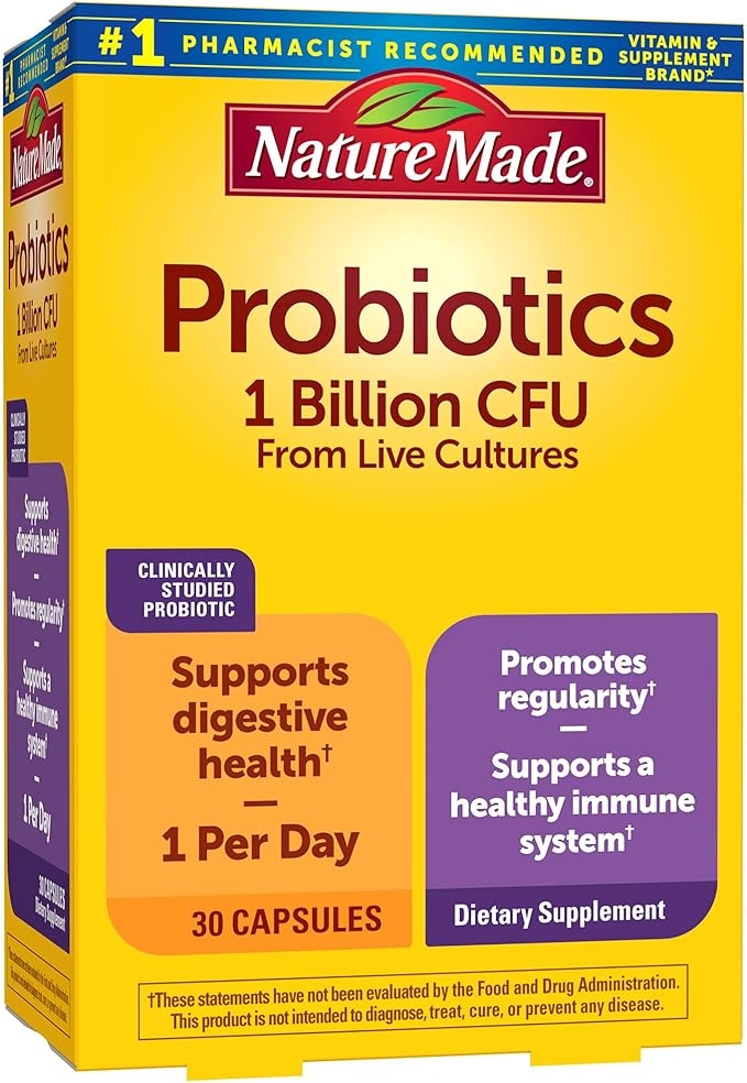 Nature Made Probiotic Capsules 1 Billion CFU from Live Cultures, Probiotics for Women and Men for Immune & Digestive Support, 30 Capsules, 30 Day Supply 상세 이미지