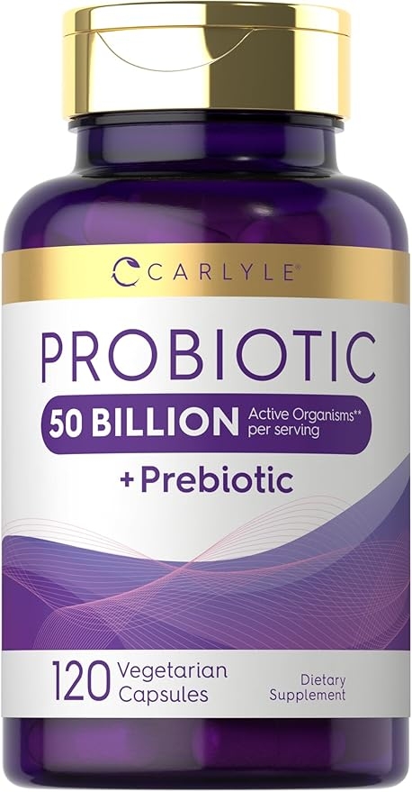 Carlyle Probiotics with Prebiotics | 120 Capsules | 50 Billion Active Organisms | Non-GMO & Gluten Free Supplement 상세 이미지