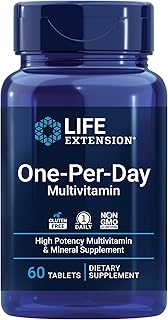 Life Extension One-Per-Day Multivitamin – Packed with Over 25 Vitamins, Minerals & Plant Extracts, Quercetin, 5-MTHF Folate & More – 1-Daily, Non-GMO, Gluten-Free – 60 Tablets 상세 이미지