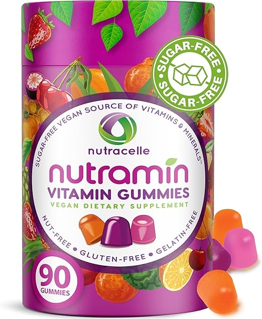 NUTRAMIN Daily Vegan Keto Multivitamin Gummies Non-GMO Natural Vitamin C, D + Zinc for Immunity, Plant-Based, Sugar-Free, Nut-Free, Gluten-Free, Biotin, Vitamin A, B, B6, B12 & More 90 Count, 45 Days 상세 이미지