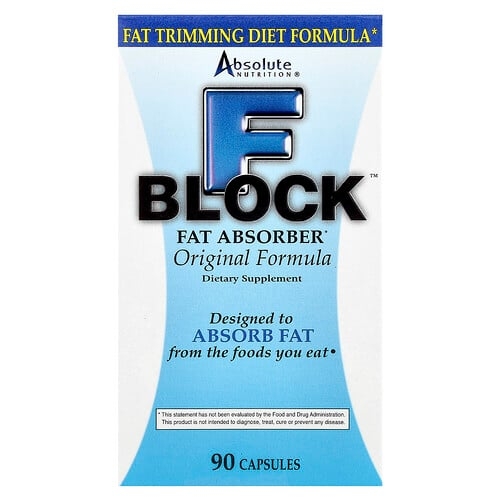 엡솔루트 뉴트리션 Absolute Nutrition, FBlock™, 지방 흡수제, 오리지널 포뮬라, 캡슐 90정 상세 이미지