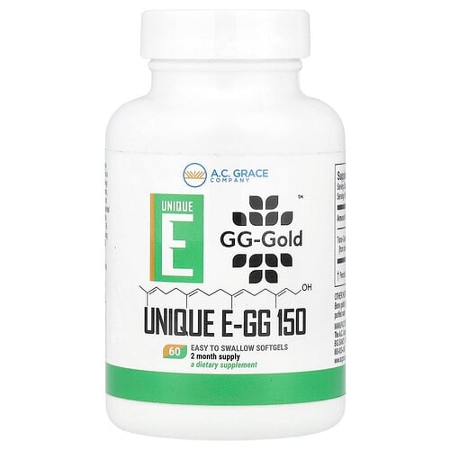 A.C. 그리스 컴퍼니 A.C. Grace Company, UNIQUE E-GG 150, 150mg, 삼키기 쉬운 소프트젤 60정 상세 이미지