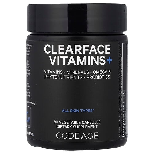 Codeage, ClearFace Vitamins+, 베지 캡슐 90정 상세 이미지