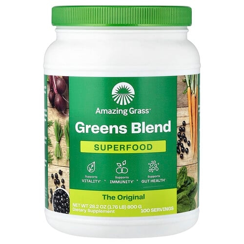 어메이징 그라스 Amazing Grass, Greens Blend, 슈퍼 푸드, 800g(1.76lb) 상세 이미지