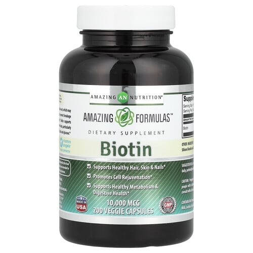 Amazing Nutrition, 비오틴, 10,000mcg, 베지 캡슐 200정 상세 이미지
