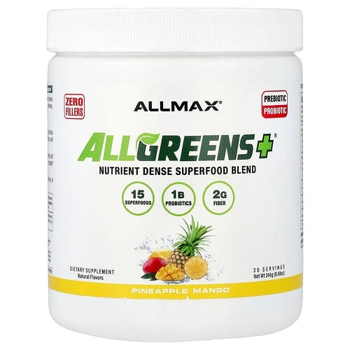 올맥스 ALLMAX, ALLGREENS+®, 파인애플 망고 맛, 246g(8.68oz) 상세 이미지