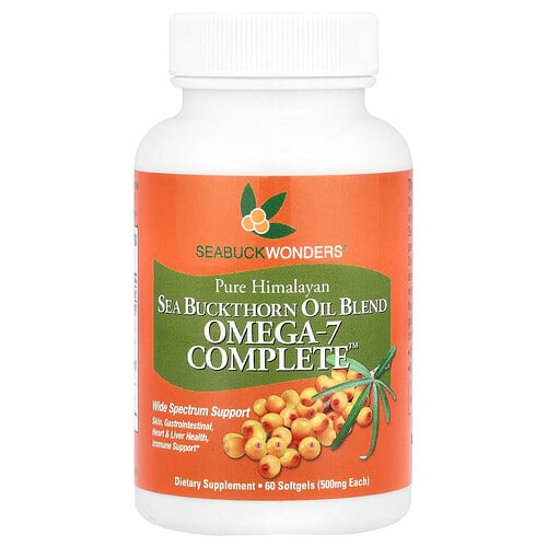 씨벅원더스 SeaBuckWonders, Omega-7 Complete™, 산자나무 오일 혼합물, 소프트젤 60정(소프트젤 1정당 500mg) 상세 이미지