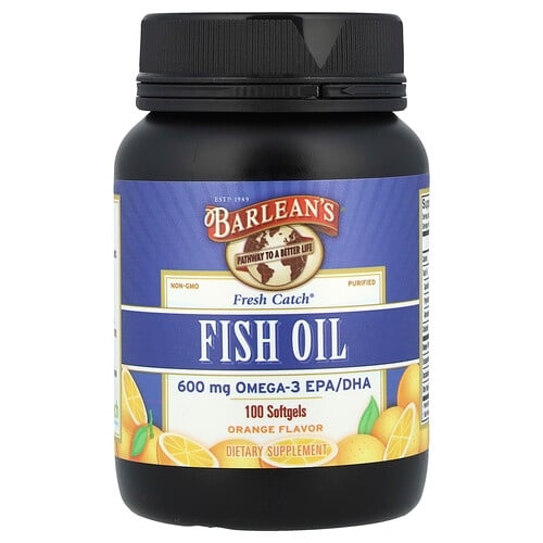 발린스 Barlean's, Fresh Catch®, 피쉬 오일, 오메가3 EPA/DHA, 오렌지, 소프트젤 100정(소프트젤 1정당 300mg) 상세 이미지