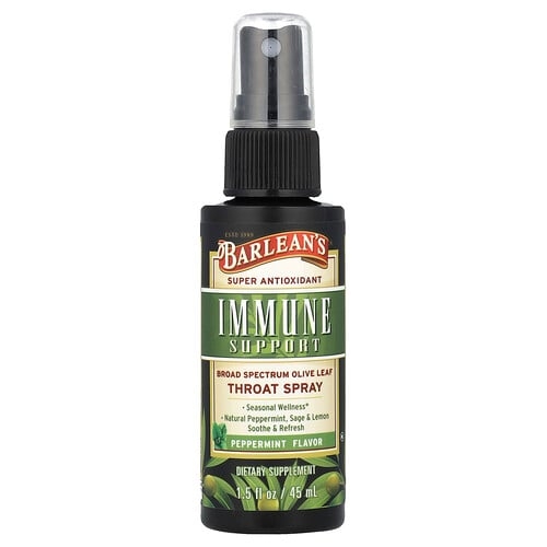 발린스 Barlean's, Immune Support, 브로드 스펙트럼 올리브 잎 인후 스프레이, 페퍼민트, 45ml(1.5fl oz) 상세 이미지