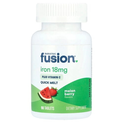 배리아트릭 퓨전 Bariatric Fusion, 철분 + 비타민C, 퀵 멜트, 수박 베리, 18mg, 90정 상세 이미지