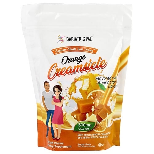 베리아트릭팔 BariatricPal, 칼슘시트레이트 소프트 츄, 오렌지 크림시클, 소프트 츄 90개 상세 이미지