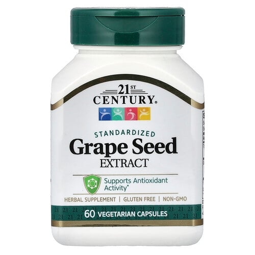21 센츄리 21st Century, 포도씨 추출물, 표준화, 베지 캡슐 60정(캡슐 1정당 50mg) 상세 이미지