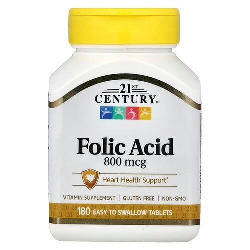 21 센츄리 21st Century, 엽산, 800mcg, 삼키기 쉬운 정제 180정 상세 이미지
