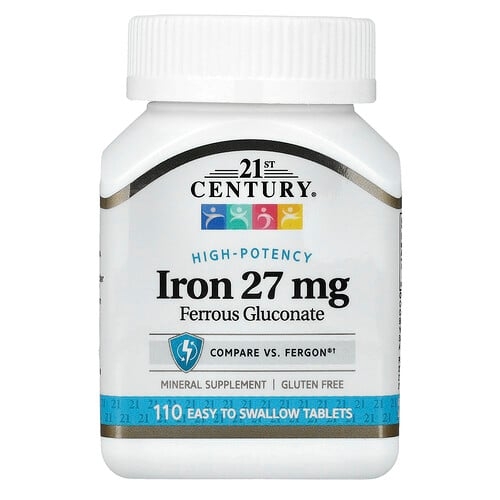 21 센츄리 21st Century, 고효능 철분, 27mg, 삼키기 쉬운 정제 110정 상세 이미지