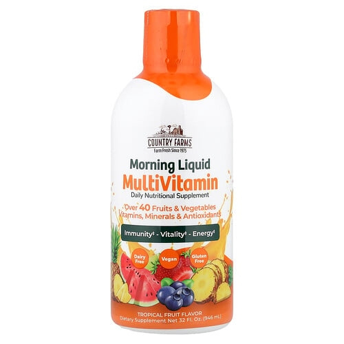 Country Farms, 아침 액상 종합비타민, 열대 과일, 946ml(32fl oz) 상세 이미지