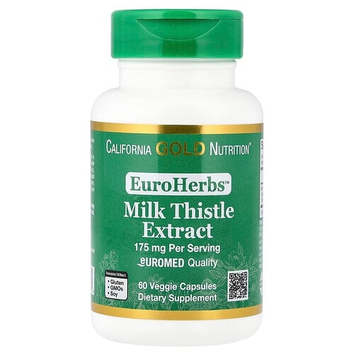 캘리포니아 골드 뉴트리션 California Gold Nutrition, EuroHerbs, 밀크시슬추출물, EuroMed 품질, 175mg, 베지 캡슐 60정 상세 이미지