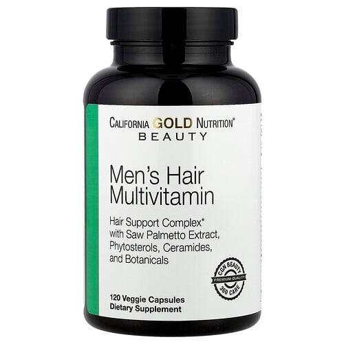 캘리포니아 골드 뉴트리션 California Gold Nutrition, 뷰티, 남성용 헤어 종합비타민, 베지 캡슐 120정 상세 이미지