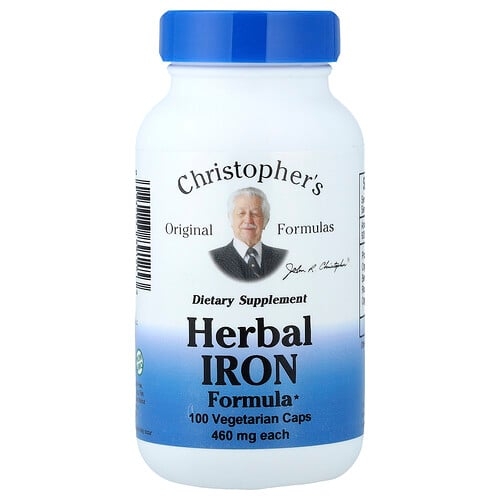 크리스토퍼 오리지날 포뮬라 Christopher's Original Formulas, 허브 철분 포뮬라, 베지 캡슐 100정 상세 이미지