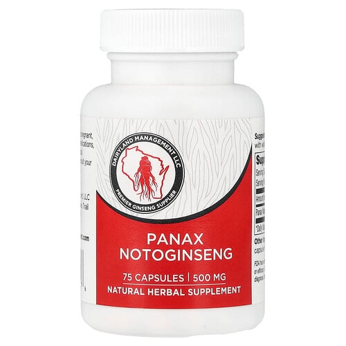 Dairyland Ginseng, 삼칠(Panax Notoginseng), 500mg, 캡슐 75정 상세 이미지