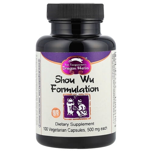 드래곤 허브 Dragon Herbs, Shou Wu Formulation, 500mg, 식물성 캡슐 100정 상세 이미지