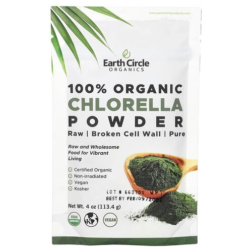 얼스 서클 올가닉스 Earth Circle Organics, 유기농 클로렐라 분말, 113.4g(4oz) 상세 이미지