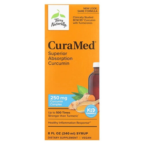 테리 내추럴리 Terry Naturally, CuraMed 시럽, 흡수력이 뛰어난 커큐민, 250mg, 240ml(8fl oz) 상세 이미지