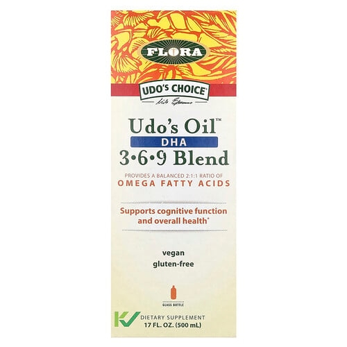 프로라 Flora, Udo's Choice, Udo's Oil DHA 3-6-9 혼합물, 500ml(17fl oz) 상세 이미지