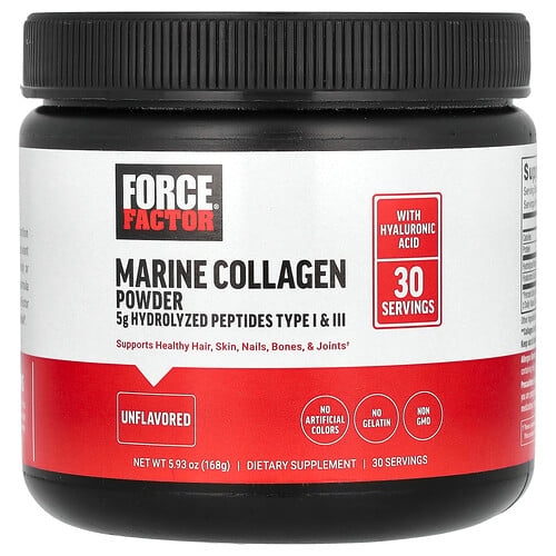 Force Factor, 해양 콜라겐 분말, 무맛, 168g(5.93oz) 상세 이미지