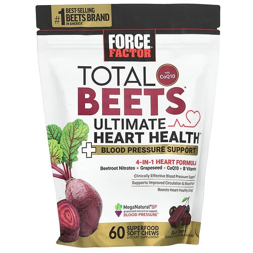 Force Factor, Total Bees® CoQ10 함유, 최고의 심장 건강 증진, 블랙 체리, 슈퍼 푸드 소프트 츄 60개 상세 이미지