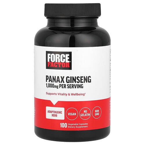 Force Factor, 인삼, 베지 캡슐 100정(캡슐 1정당 500mg) 상세 이미지