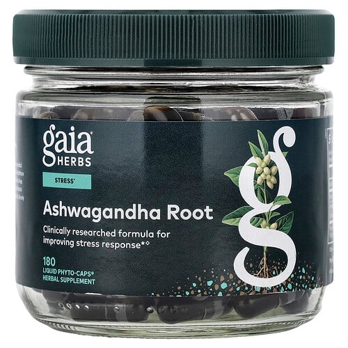 가이아 허브 Gaia Herbs, 아슈와간다 뿌리, 액상 파이토 캡슐 180정 상세 이미지