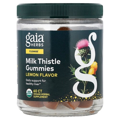 가이아 허브 Gaia Herbs, 밀크시슬 구미젤리, 레몬, 비건 구미젤리 60개 상세 이미지