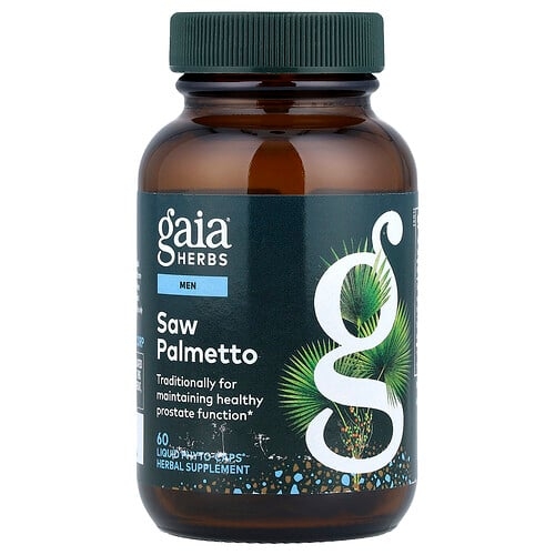 가이아 허브 Gaia Herbs, 남성용, 쏘팔메토, 액상 Phyto-Caps® 60정 상세 이미지