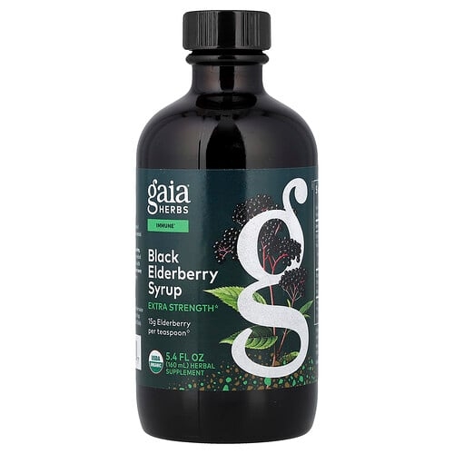 가이아 허브 Gaia Herbs, 블랙 엘더베리 시럽, 160ml(5.4fl oz) 상세 이미지