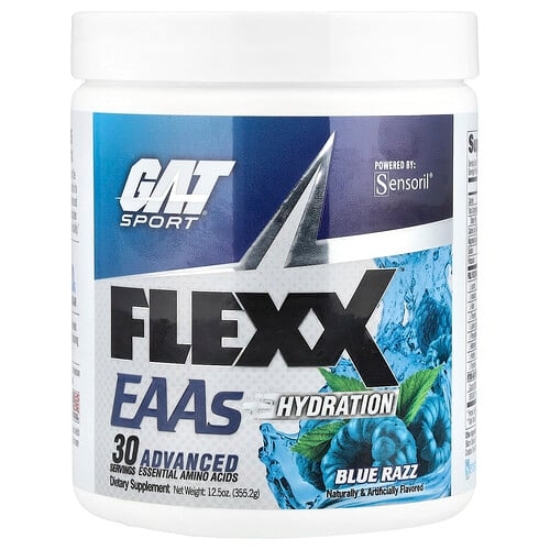 GAT, Flexx EAAs + 수분 공급, 블루라즈, 355.2g(12.5oz) 상세 이미지