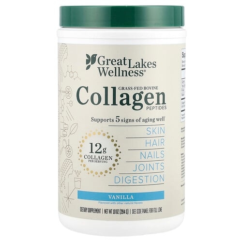 그레잇 레이크 웰니스 Great Lakes Wellness, 목초 사육 우피 콜라겐 펩타이드, 바닐라, 284g(10oz) 상세 이미지