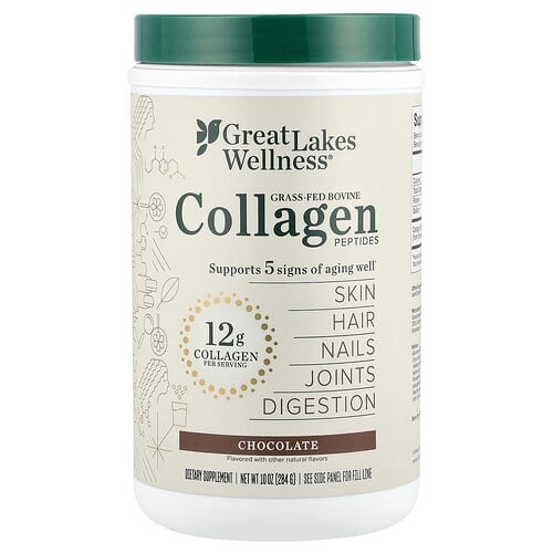 그레잇 레이크 웰니스 Great Lakes Wellness, 목초 사육 우피 콜라겐 펩타이드, 초콜릿, 284g(10oz) 상세 이미지