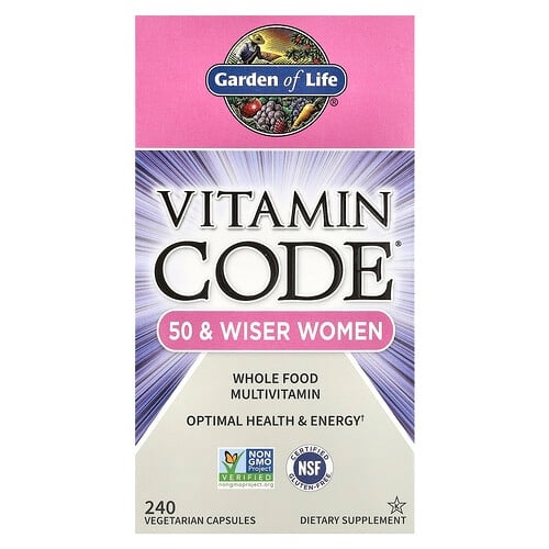 가든 오브 라이프 Garden of Life, Vitamin Code®, 여성용 천연 식품 종합비타민, 50세 이상, 베지 캡슐 240정 상세 이미지