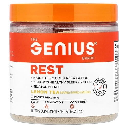 지니어스 브랜드 The Genius Brand, Rest, 레몬차, 171g(6oz) 상세 이미지