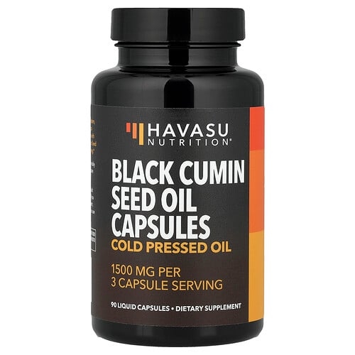 Havasu Nutrition, 블랙 커민 씨오일, 냉압착 오일, 액상 캡슐 90정(캡슐당 500mg) 상세 이미지