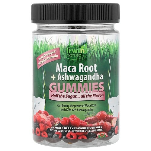 어윈 네츄럴 Irwin Naturals, 마카 뿌리 + 아슈와간다 구미젤리, 혼합 베리, 구미젤리 42개 상세 이미지