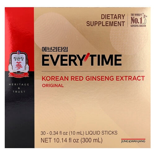 정관장 JungKwanJang, 한국산 홍삼 추출물, Everytime, 오리지널, 액상 스틱 30개, 각 10ml(0.34fl oz) 상세 이미지