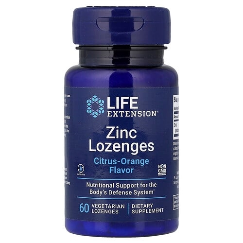 라이프 익스텐션 Life Extension, 아연 사탕 정제, 시트러스 오렌지, 식물성 사탕 정제 60정(사정당 18.75mg) 상세 이미지