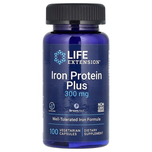 라이프 익스텐션 Life Extension, 철분 단백질 플러스, IronAid, 300mg, 베지 캡슐 100정 상세 이미지